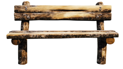 Wooden bench isolated on a white background