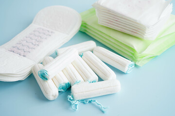Sanitary hygiene set for woman menstrual period cycle protection. © manassanant