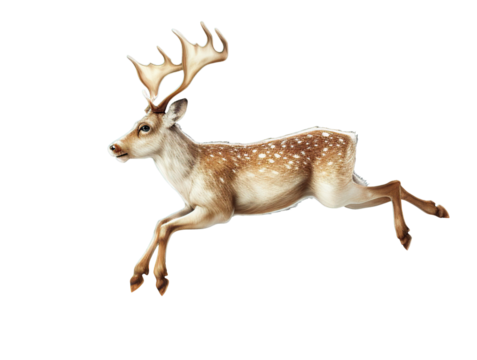 Santa's reindeer as element on transparent background