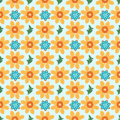 Obraz premium Floral pattern, ikat seamless textile illustration design, design for wrapping, silk, scarf, background, textile, carpet, rug, texture, hand-draw