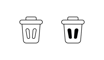 Trash can icon design with white background stock illustration