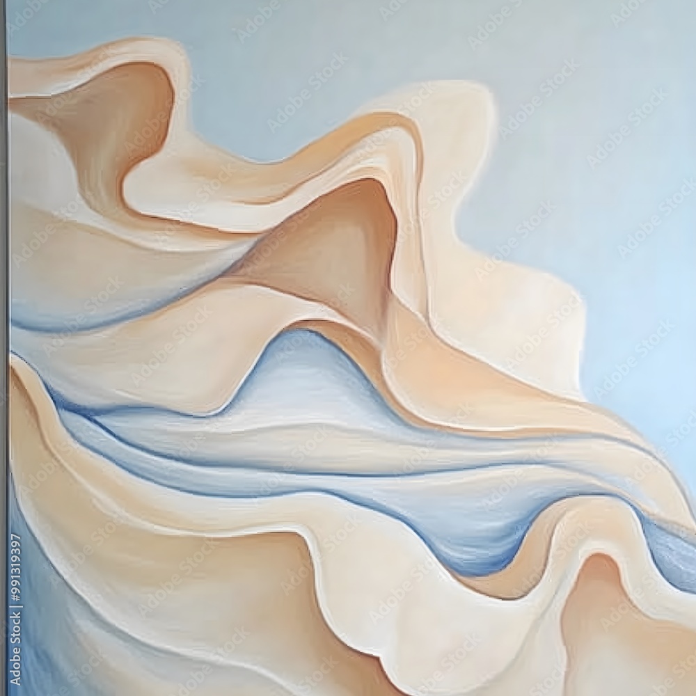 Fototapete abstract wavy blue vector design with fluid curves and colorful shapes