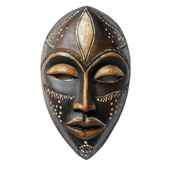 African mask isolated on white created with Generative AI