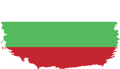 Hand drawn brush stroke flag of Bulgaria illustration on white background