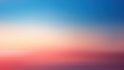 Obraz premium Soft Blurred Sunset Gradient. Sky Fading from Deep Blue to Warm Pink and Orange Hues, Evoking Tranquility and Calm, Ideal for Backgrounds or Minimalist Aesthetic Designs