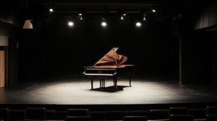 Vacant stage set for an intimate unplugged live music performance