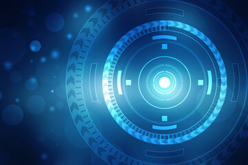 2d illustration Abstract futuristic electronic circuit technology background