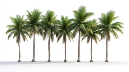Obraz premium Vector illustration of coconut tree with leaf closeup view