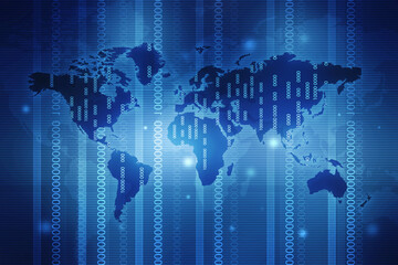 2d illustration world map abstract background