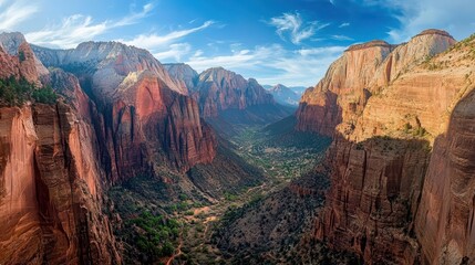 Naklejka premium Sunrise Over Zion Canyon National Park