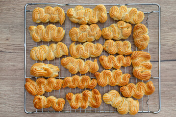 Baked choux pastry without cream and without icing, ready to make eclairs.