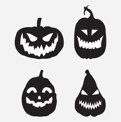 Print Halloween silhouette vector isolated on white background