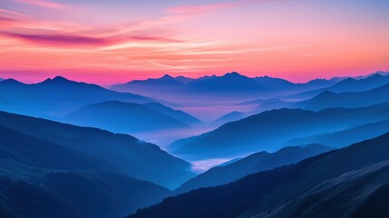 Serene Mountain Landscape at Sunrise