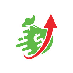 Fast Money bag, Money bag dollar logo.