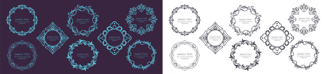 クリスマスをイメージしたフレームデザインセット