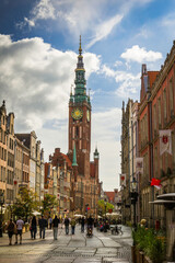 Naklejka premium City of Gdansk - Old town with the beautiful buildings and streets