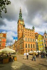 Obraz premium City of Gdansk - Old town with the beautiful buildings and streets