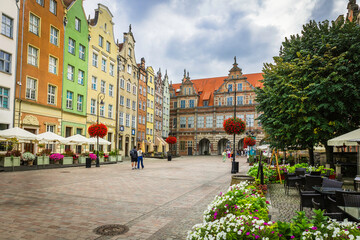 Fototapeta premium City of Gdansk - Old town with the beautiful buildings and streets