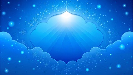 blue christmas greeting frame with snowflakes