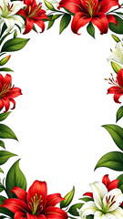 Fototapeta premium Beautiful flower frame PNG transparent background