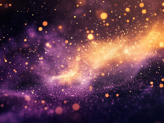 Fototapeta premium An abstract spray of glowing purple and gold particle