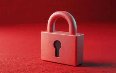 Fototapeta premium Cybersecurity padlock, shielded by firewalls and encryption codes, 3D illustration
