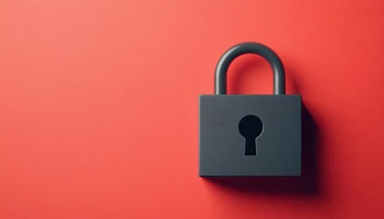 Fototapeta premium Cybersecurity symbol, padlock and digital fingerprint background, 3D illustration