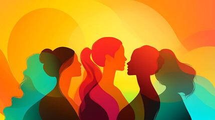 Graceful background with women supporting each other, symbolizing friendship and solidarity