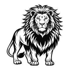 Obraz premium black color lion vector art illustration generative Ai