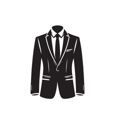 Men formal suit silhouette. Blazer silhouette vector design. Suit illustration black and white.