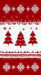 Set of Red Christmas Ornaments on White Fabric, Minimalist, Abstract Image, Texture, Pattern Background, Wallpaper, Cover and Screen for Smartphone, PC, Laptop, 9:16 and 16:9 Format