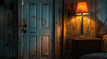 close up of closet door at night in a bedroom. creepy.