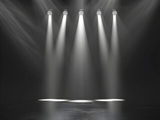 Dramatic Stage Lighting with Bright Spotlights