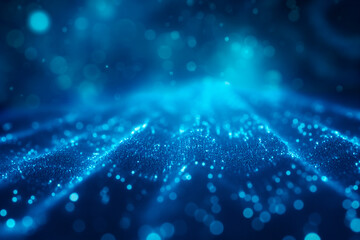 digital cyber space, data analysis abstract background with particles of light