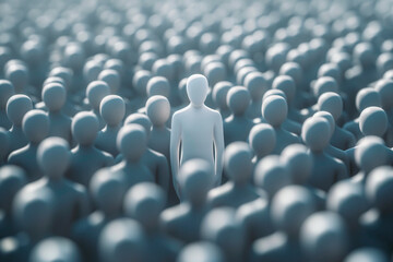 Obraz premium a person standing out in a crowd, individuality and uniqueness concept