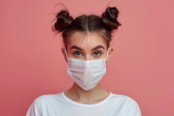 A person with a face mask, showcasing modern health precautions and trendy fashion.