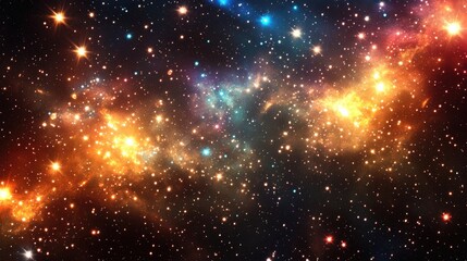 Naklejka premium Magical and colorful surreal background depicting a vast space filled with numerous stars