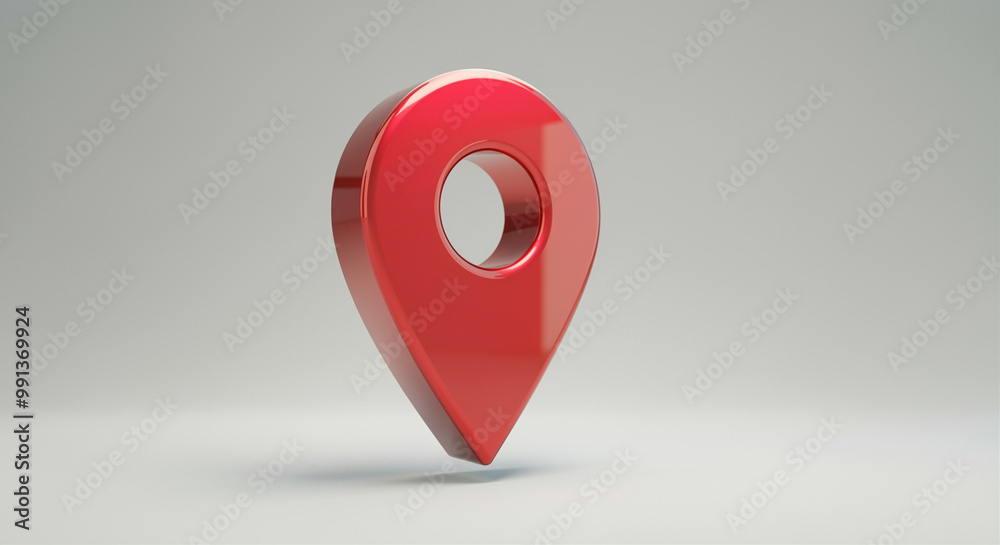 Poster location pin icon in 3d design for mapping and navigation