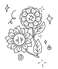 Flower png to coloring