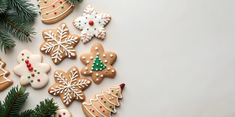 Festive Cookie Decorating Scene with Icing and Sprinkles
