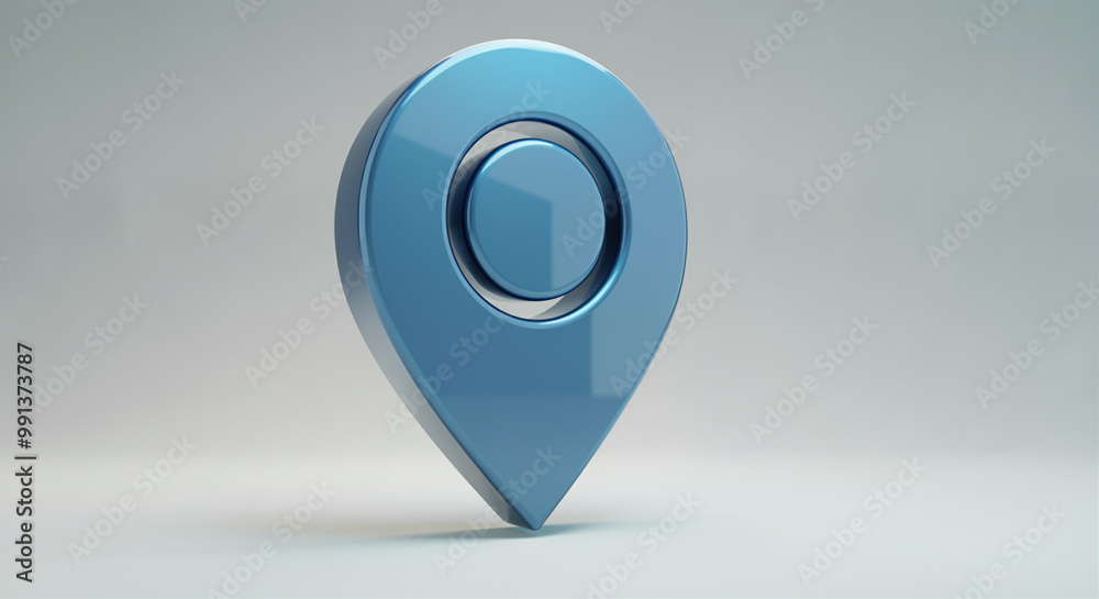 Poster location pin and marker in 3d design for navigation and mapping applications