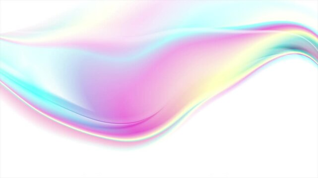 Abstract colorful light holographic liquid wave futuristic background. Seamless looping pastel retro motion design. Video animation Ultra HD 4K 3840x2160