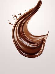 Chocolate smear drops on a creamy, high-resolution background. Great for food photography and culinary themes.
