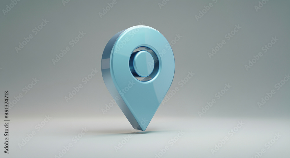 Poster location pin symbol design for navigation and mapping applications