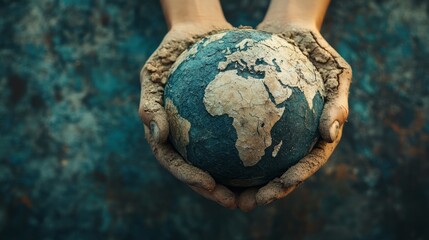 Hands holding a globe, symbolizing care for the Earth and environmental awareness.