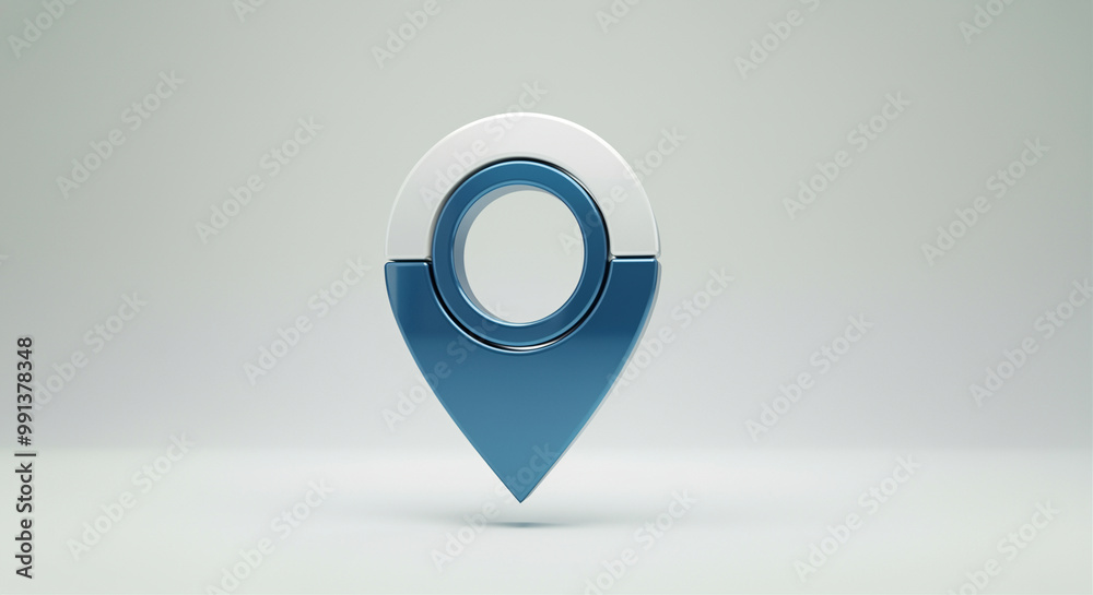 Poster location pin and map marker design on gradient background with focus on navigation and location serv