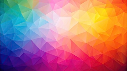 Obraz premium polygon shape, art, illustration, background, A vibrant multi colored background showcasing a wide angle polygon shape with a rainbow gradient featuring shades of orange pink and purple