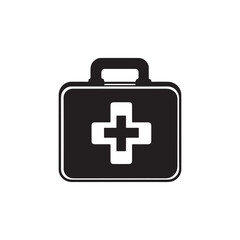 Obraz premium vector of black silhouette of first aid box