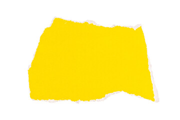 Yellow Torn paper in a rectangle shape, realistic paper scrap with torn edges, ripped Yellow paper sheet, isolated on a transparent background, grunge textured graphic element