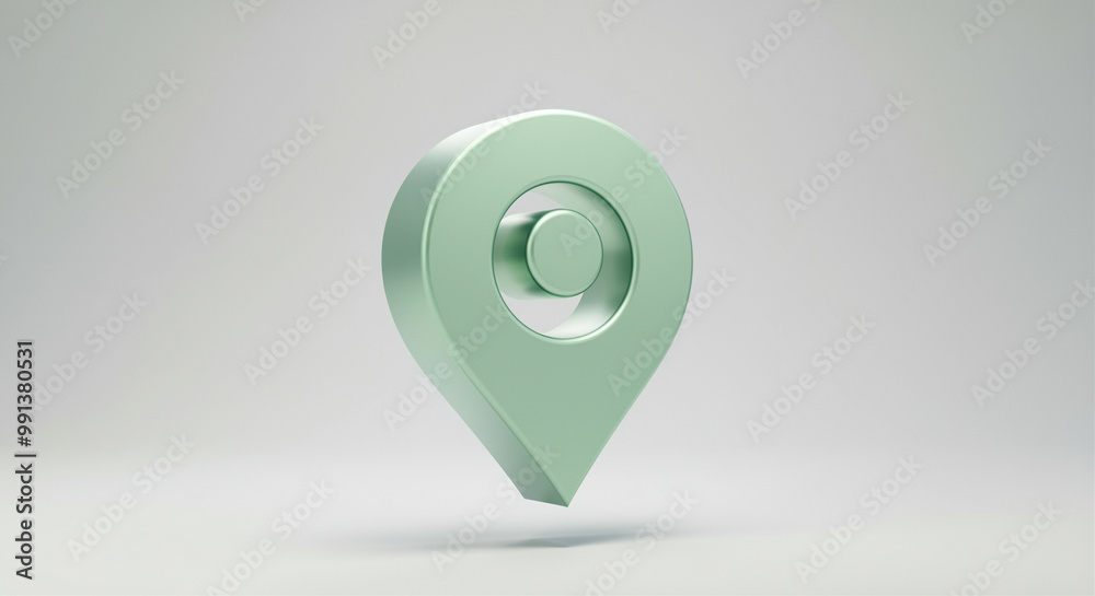 Poster location pin icon in 3d style with map symbol for navigation and location-based services